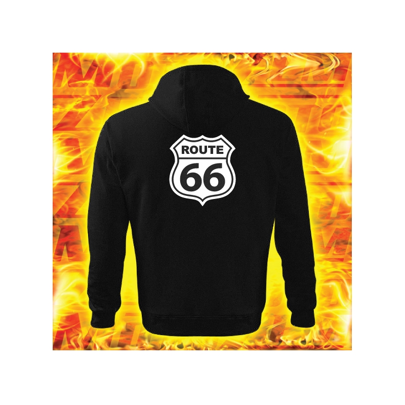 Mikina s motívom Route 66 s kapucňou