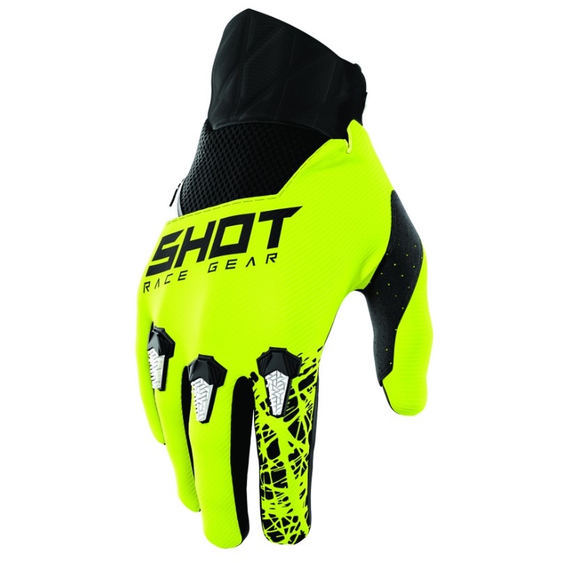 Detské rukavice Shot Devo Storm čierno-bielo-fluo žlté výpredaj