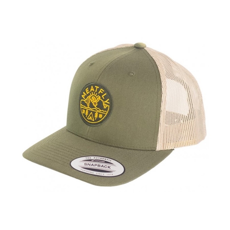 Kšiltovka Meatfly View Trucker Yupoong khaki zelená