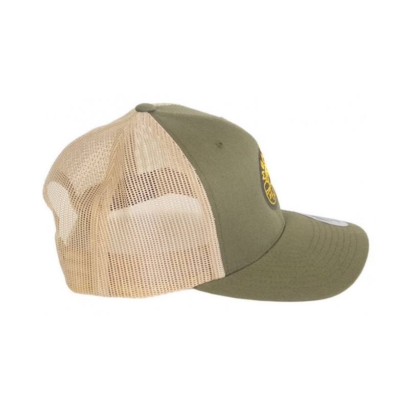 Kšiltovka Meatfly View Trucker Yupoong khaki zelená