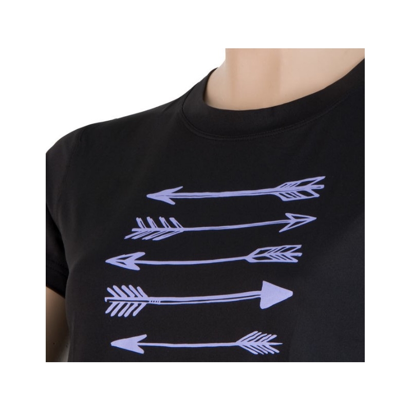 Dámske funkčné tričko Sensor Merino Active PT Arrows čierne - krátky rukáv výpredaj