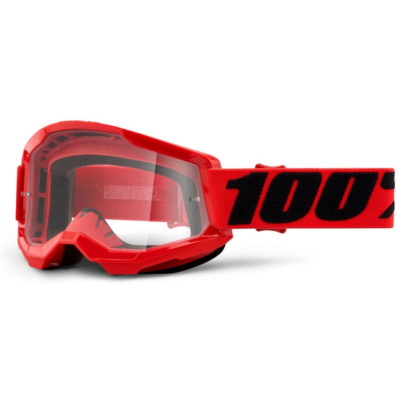 Zjazdové okuliare 100% STRATA 2 červené (číre plexi)