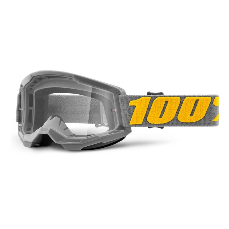 Zjazdové okuliare100% STRATA 2 sivé (čiré plexi)