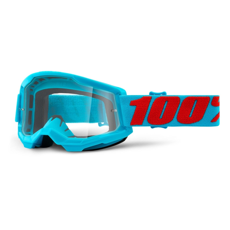 Zjazdové okuliare 100% STRATA 2 tyrkysové (číré plexi)