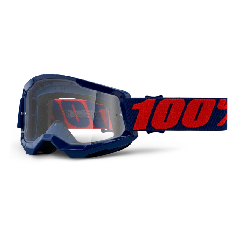 Sjezdové brýle 100% STRATA 2 tmavě modré (čiré plexi)
