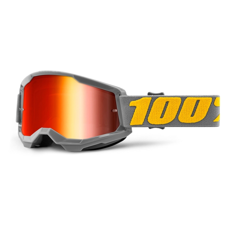 Sjezdové brýle 100% STRATA 2 šedé (červené zrcadlové plexi)