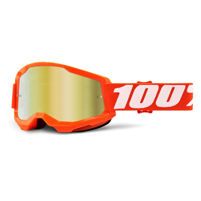 Sjezdové brýle 100% STRATA 2 oranžové (zlaté zrcadlové plexi)