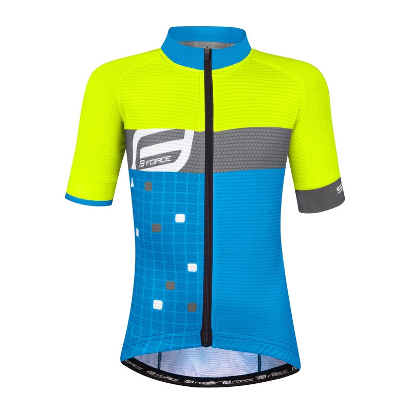 Dětský dres FORCE Square modro-fluo žlutý výprodej