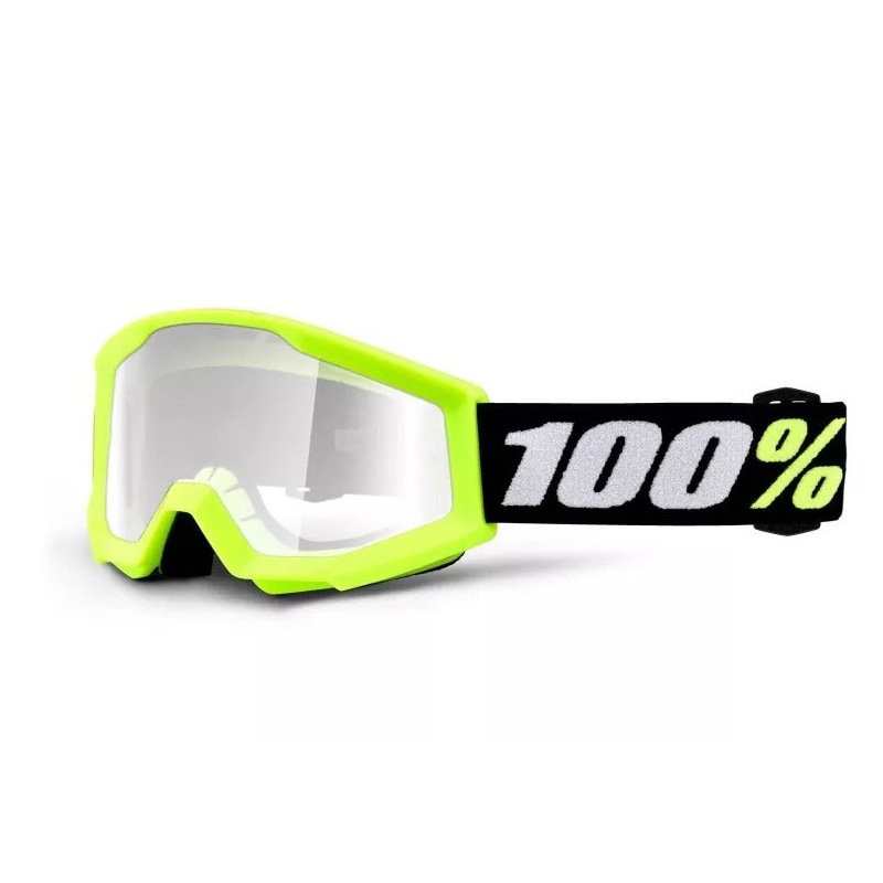 Detské zjazdové okuliare 100% Strata Mini fluo žltej (číre plexi)
