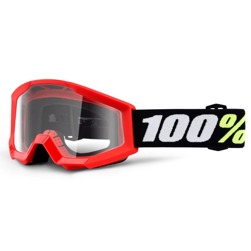 Detské zjazdové okuliare 100% Strata Mini Gron červenej (číre plexi)