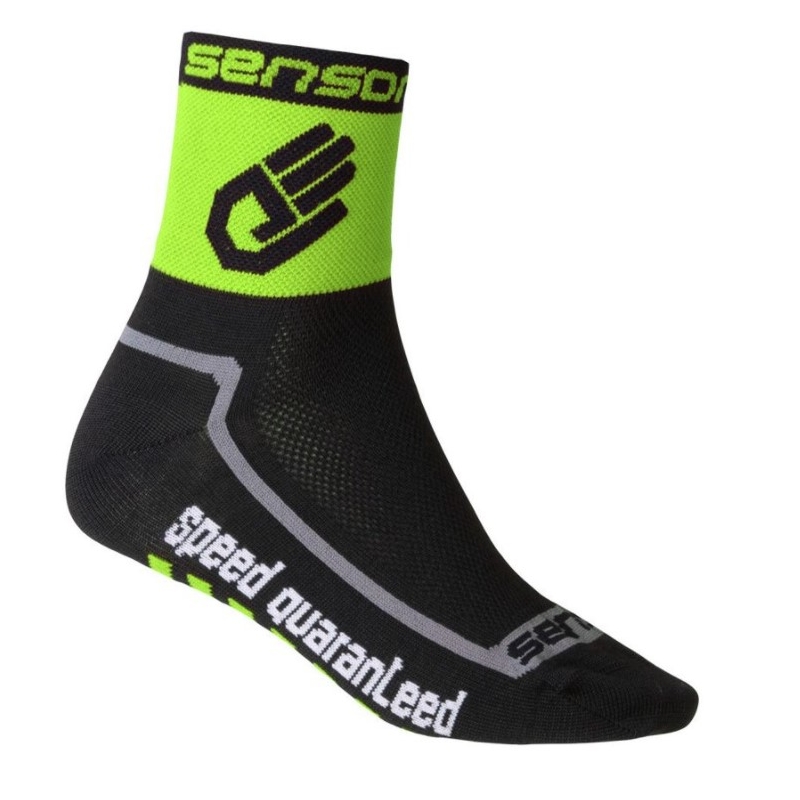 Ponožky Sensor Race Lite Hand čierno-zelené výpredaj