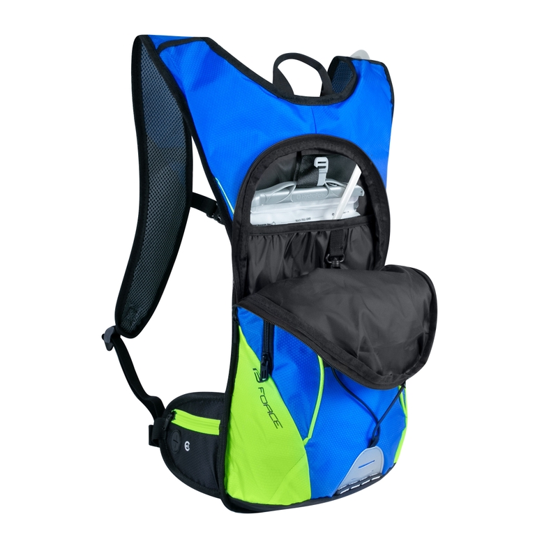 Cyklo batoh FORCE Berry Ace Plus 12 l modro-fluorescenčno zelený s hydrovakom výpredaj