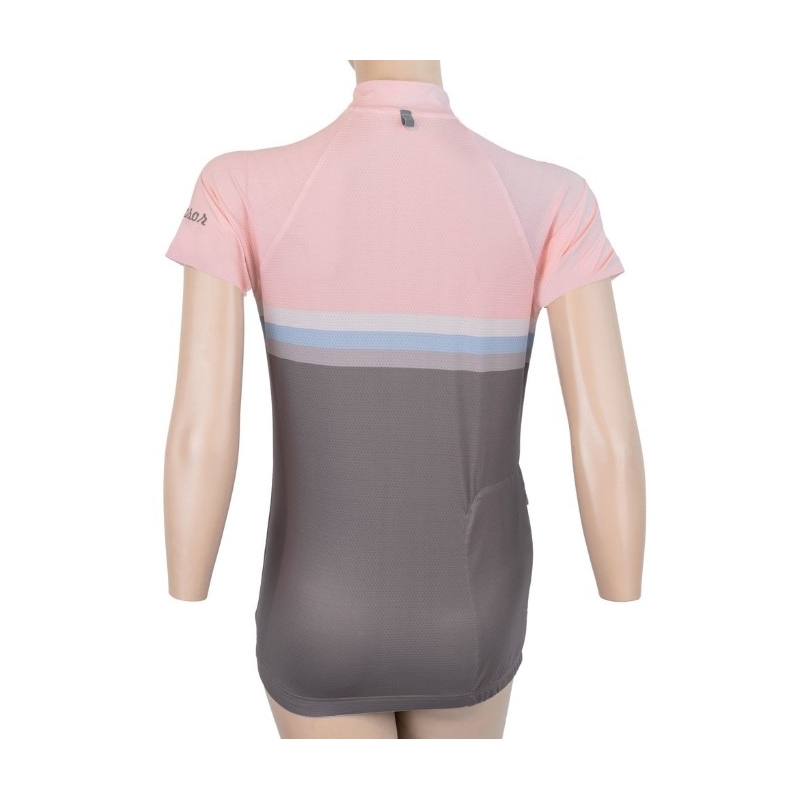 Dámsky dres Sensor Summer Stripe šedo-ružový - krátky rukáv výpredaj