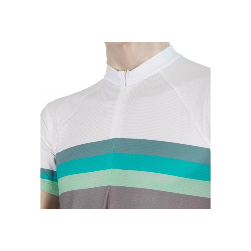 Dres Sensor Summer Stripe šedo-bielo-zelený - krátky rukáv výpredaj