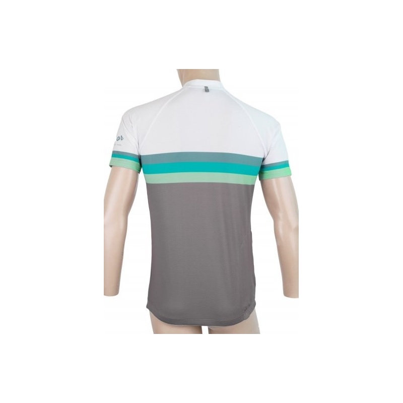 Dres Sensor Summer Stripe šedo-bielo-zelený - krátky rukáv výpredaj