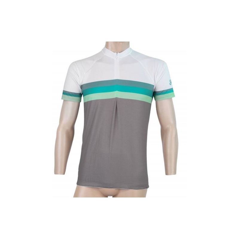 Dres Sensor Summer Stripe šedo-bielo-zelený - krátky rukáv výpredaj