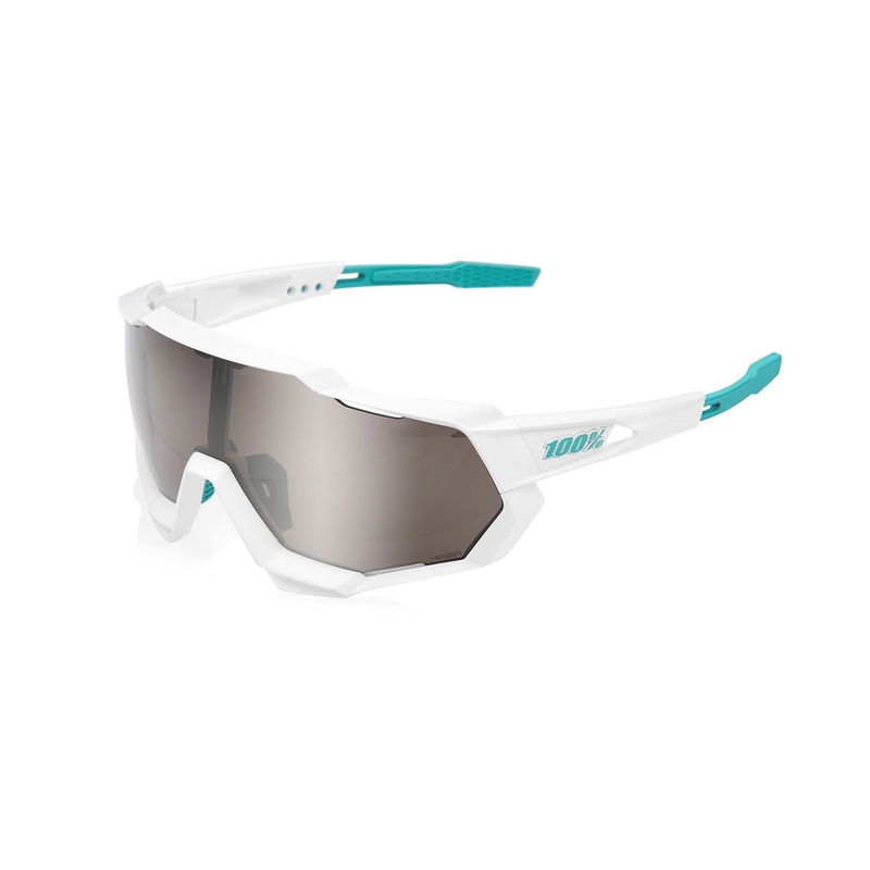 Slnečné okuliare 100% SPEEDTRAP BORA bielo-zelené (dymové sklo)
