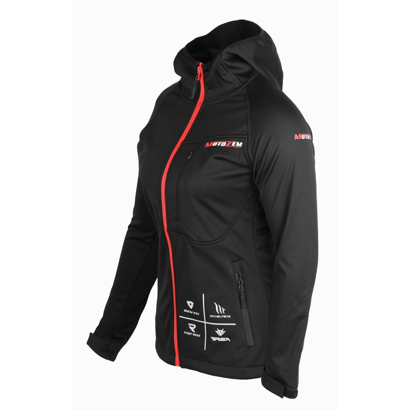 Dámska softshellová bunda MotoZem Racing Team čierno-červená