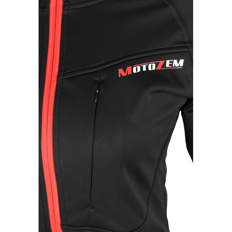 Dámska softshellová bunda MotoZem Racing Team čierno-červená