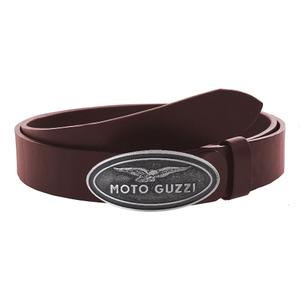 Kožený moto opasek se sponou Moto Guzzi hnědý