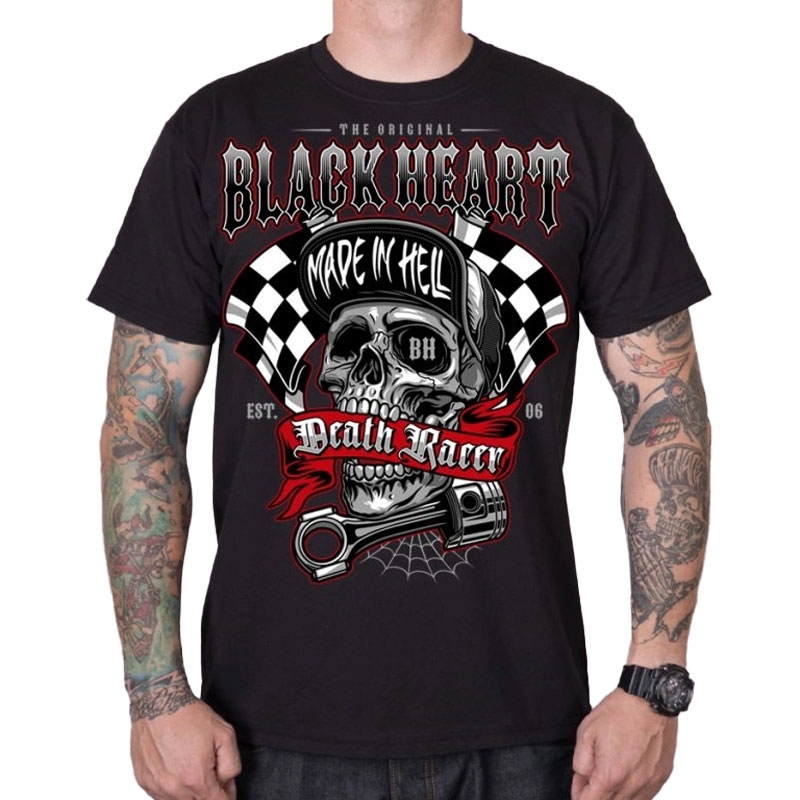 Tričko Black Heart Death Racer čierne
