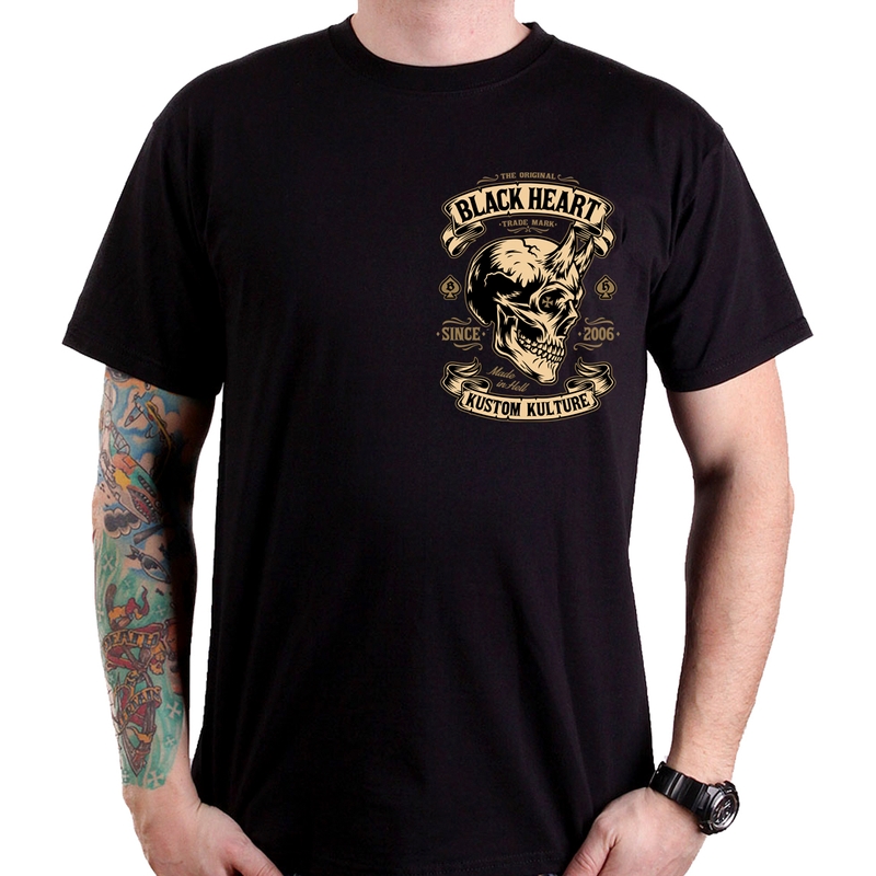 Pánske tričko Black Heart Devil Skull