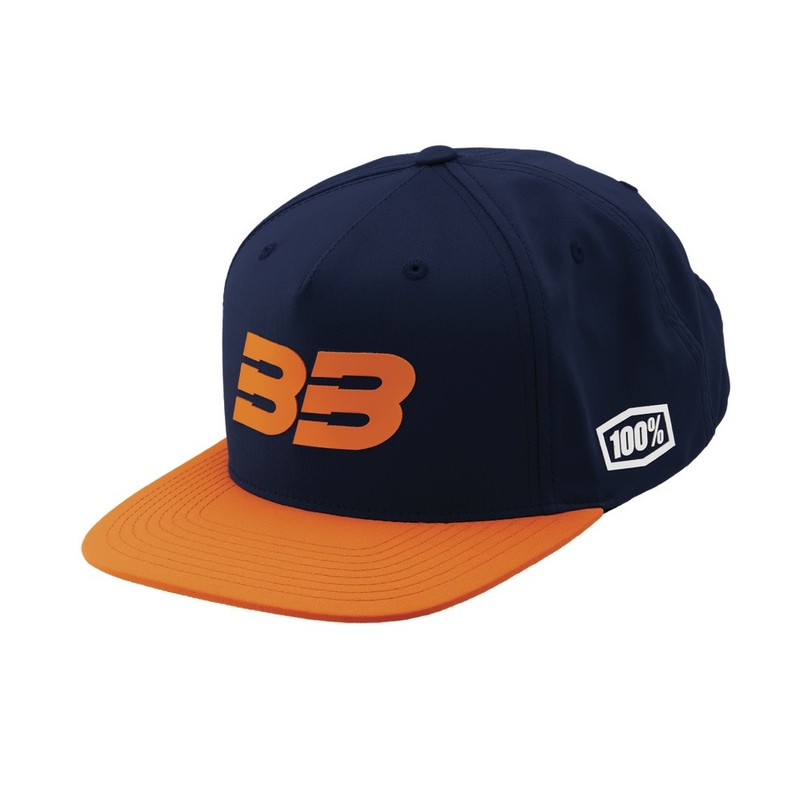 Šiltovka 100% BB33 Snapback modro-oranžová