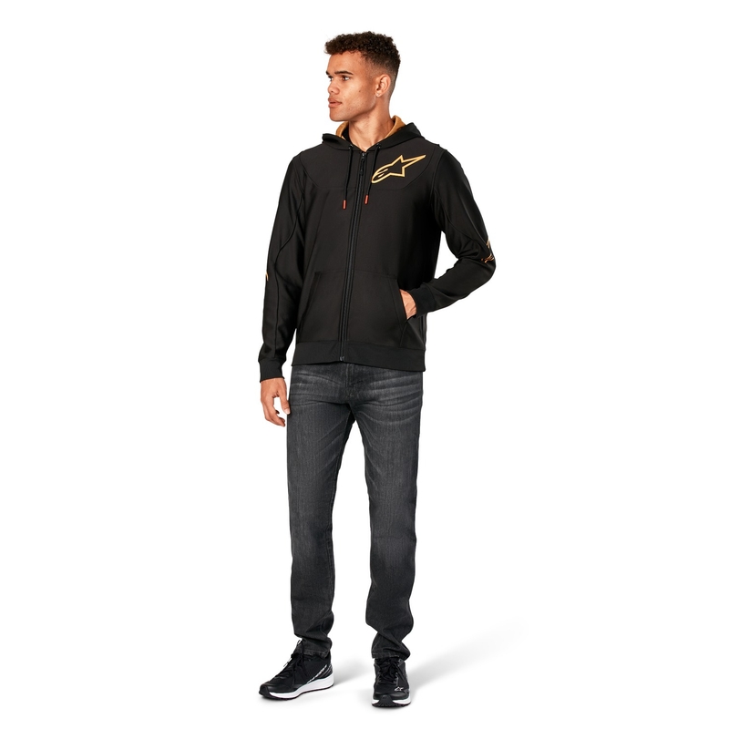 Mikina Alpinestars Sessions 3 Hoodie černo-zlatá