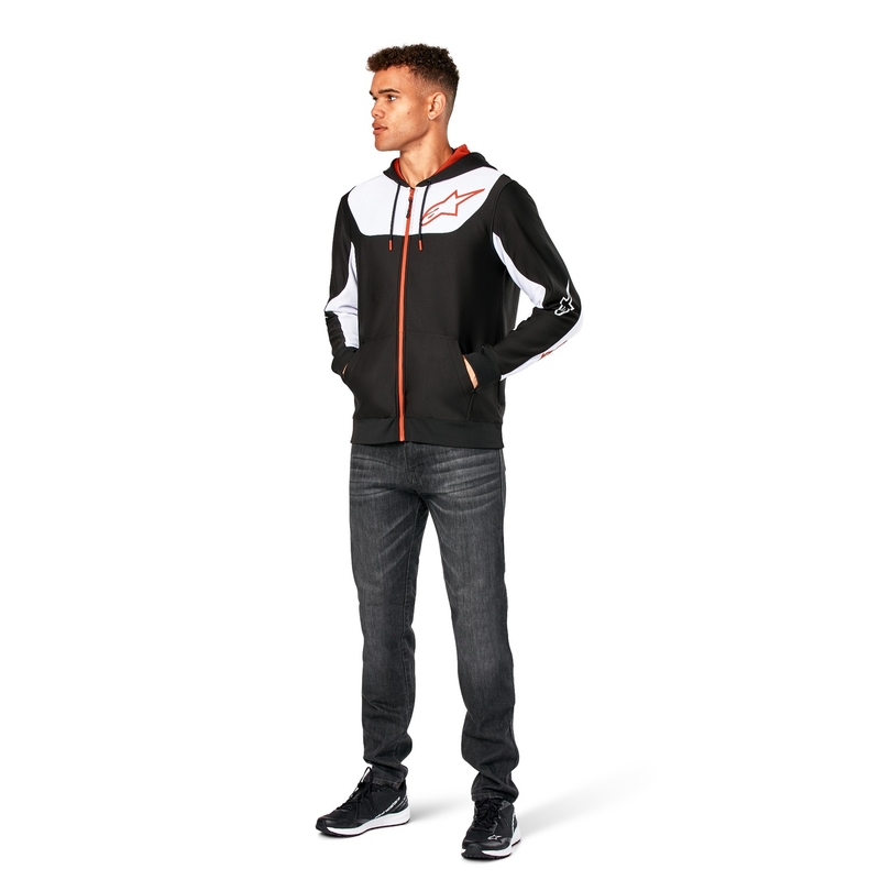 Mikina Alpinestars Sessions 3 Hoodie čierno-bielo-červená