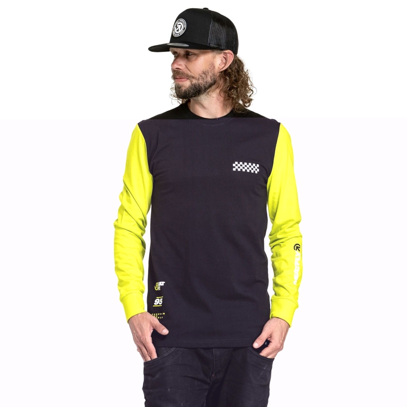 Tričko s dlhým rukávom Meatfly Appex fluo žlto-čierne