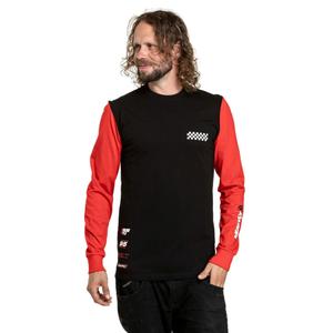 Tričko s dlouhým rukávem Meatfly Appex černo-červené
