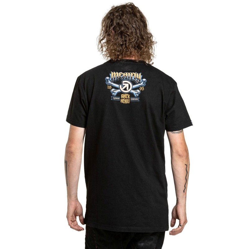 Tričko Meatfly Whiskey Crossbones čierne