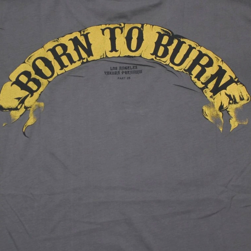 Tričko Yakuza Premium Born To Burn Flying Riots Los Angeles tmavo šedé