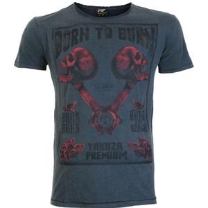 Tričko Yakuza Premium Rude and Rough Born to Burn - Los Angeles modré