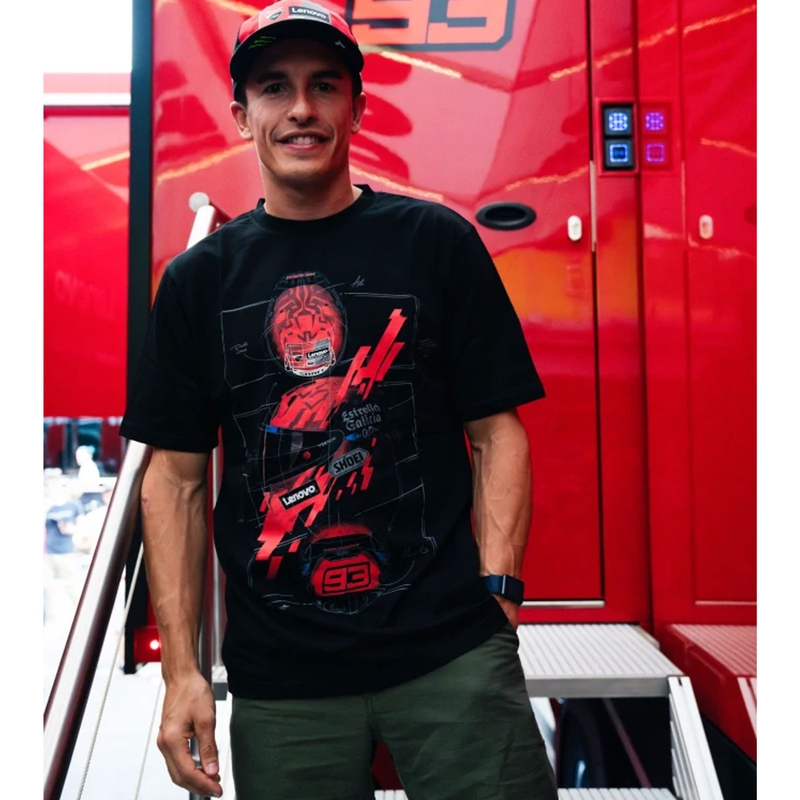 Tričko Ducati Marc Marquez - helmet MotoGP čierno-červené