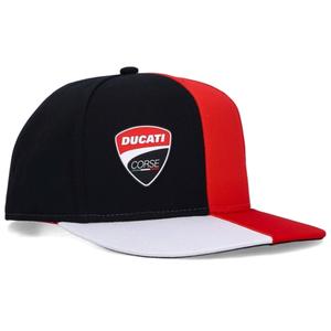 Kšiltovka Ducati Flat Cap červeno-černo-bílá