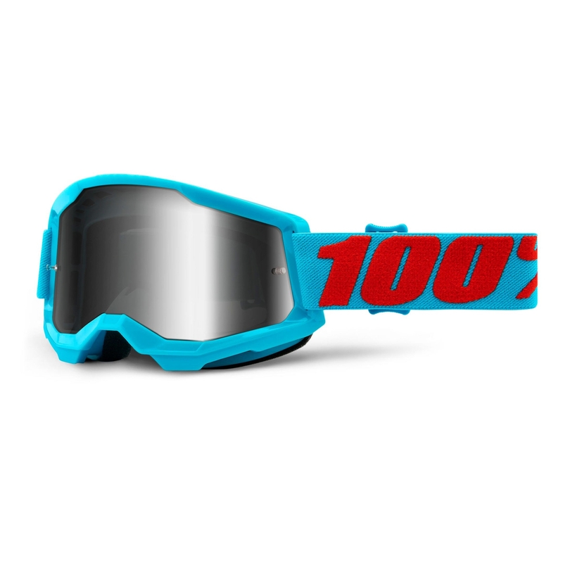 Zjazdové okuliare 100% STRATA 2 modré (strieborné zrkadlové plexi)