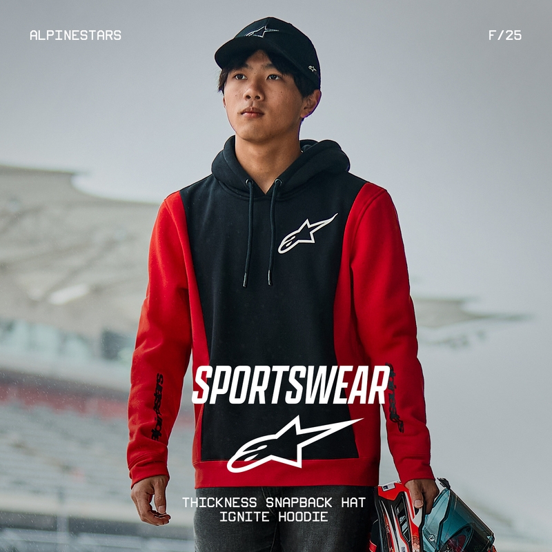 Mikina Alpinestars Ignite Hoodie čierno-červená