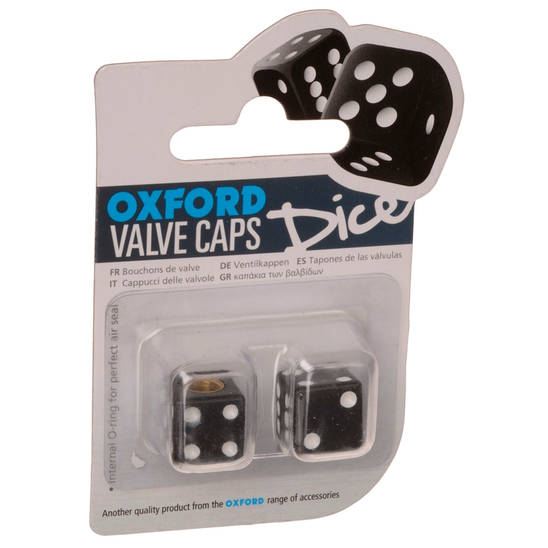 Čepičky na ventilky Oxford Lucky Dice černé