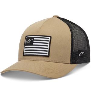 Kšiltovka Alpinestars Flag Snap Hat pískovo-černo-bílá