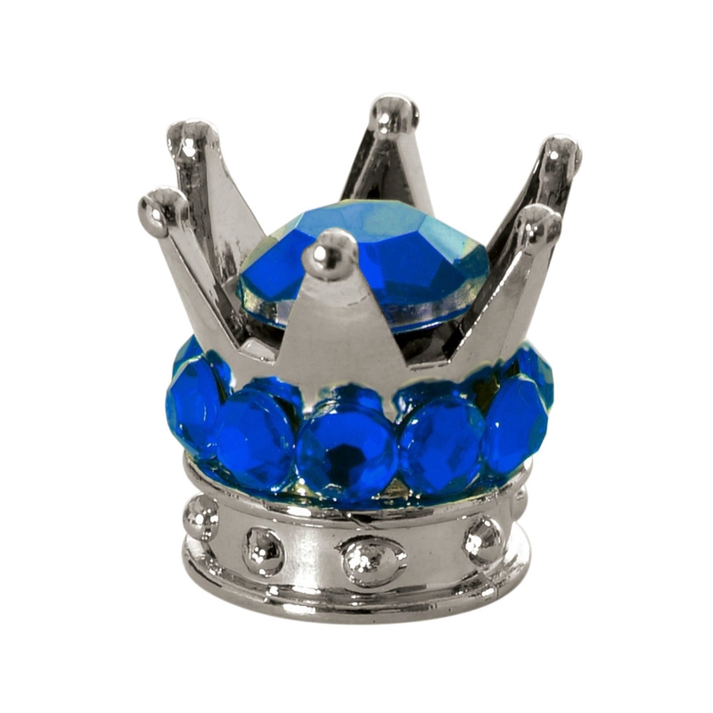 Čepičky na ventilky Oxford Crown stříbrno-modré