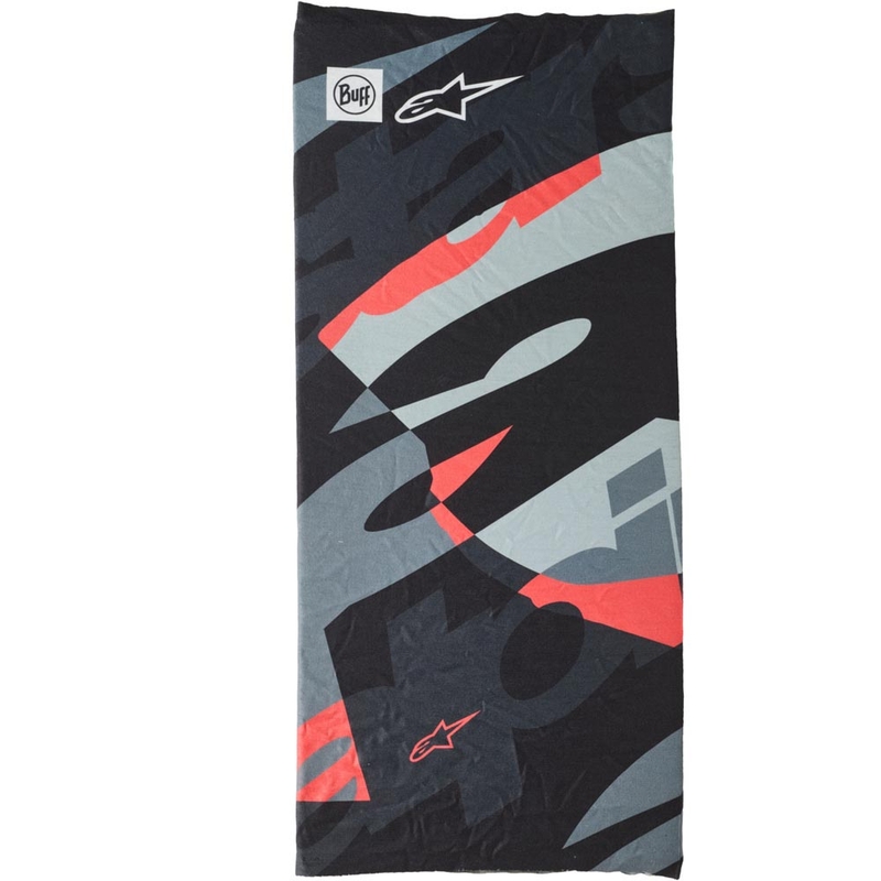 Nákrčník Alpinestars BUFF Mogress camo-černo-flou červeno-šedý