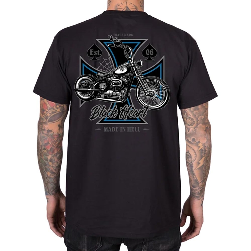 Tričko Black Heart Chopper Cross černé