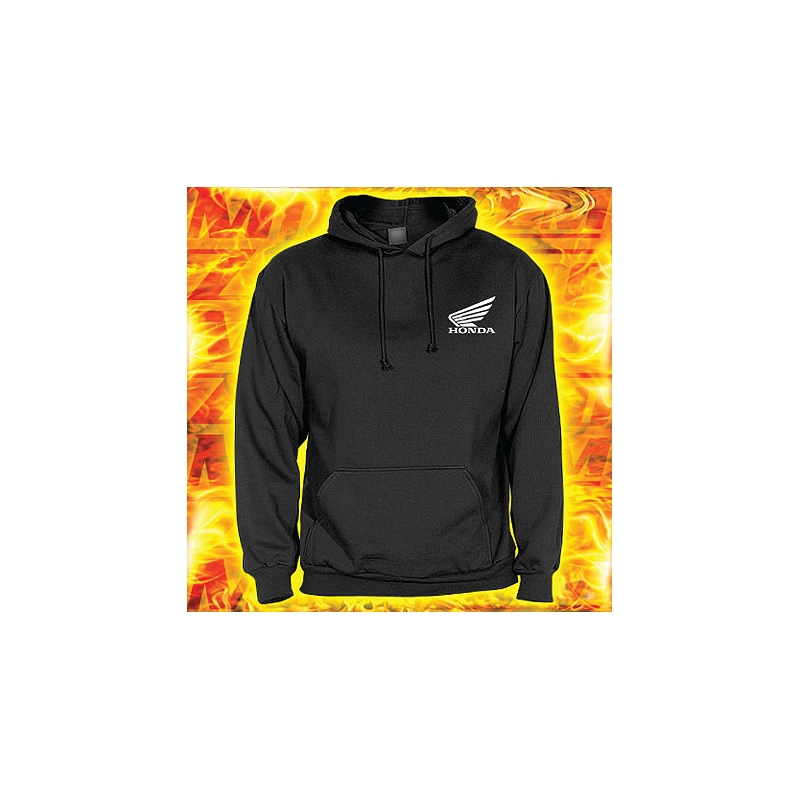 Mikina s motívom Honda čierna s kapucňou