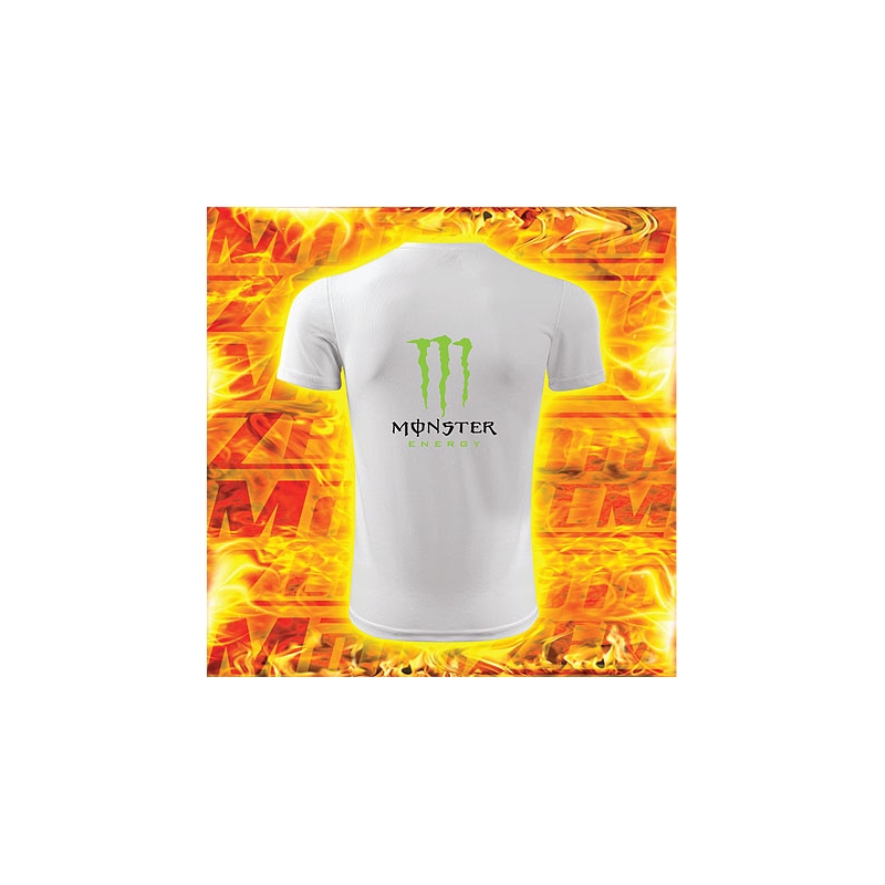 Tričko s motívom Monster energy biele